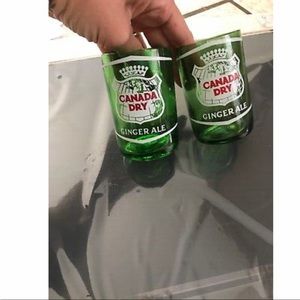 Vintage green glass juice cups